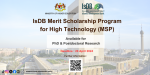  Biasiswa IsDB Merit Scholarship Program for High Technology (MSP)