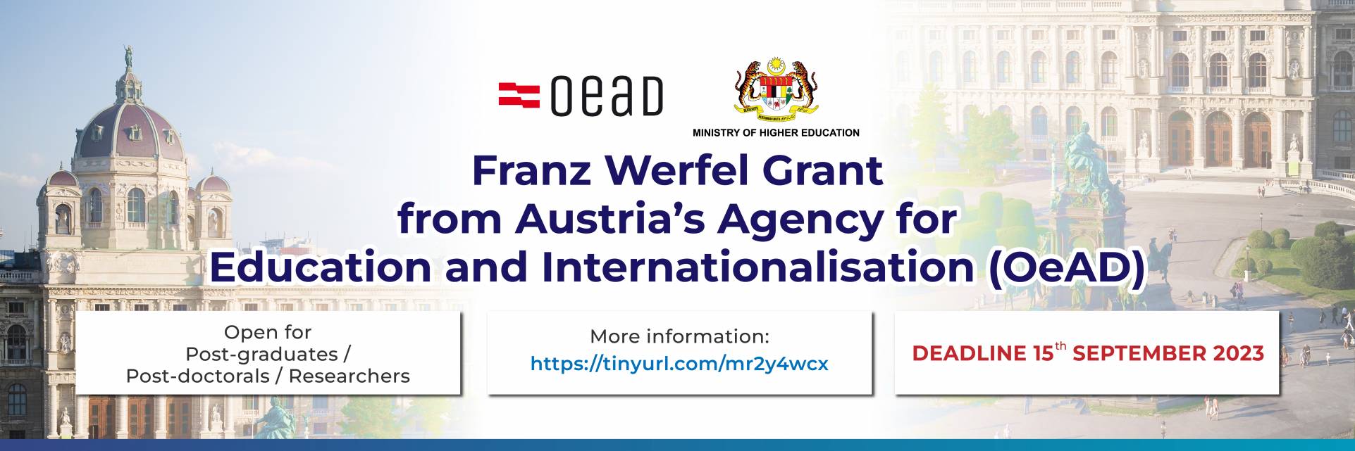 Pelawaan Tawaran Franz Werfel Grant Daripada Austria’s Agency For Education And Internationalisation (OEAD)